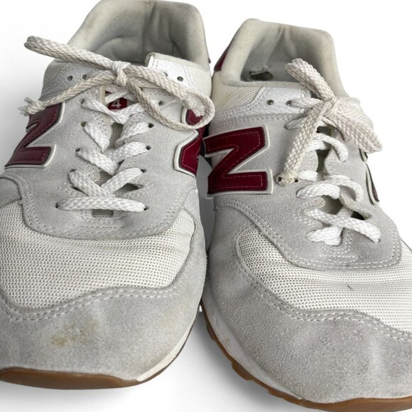 New Balance 574 Men's Size 12 Red Gray White ML574TE2 Sneakers Running Shoes - Picture 4 of 14